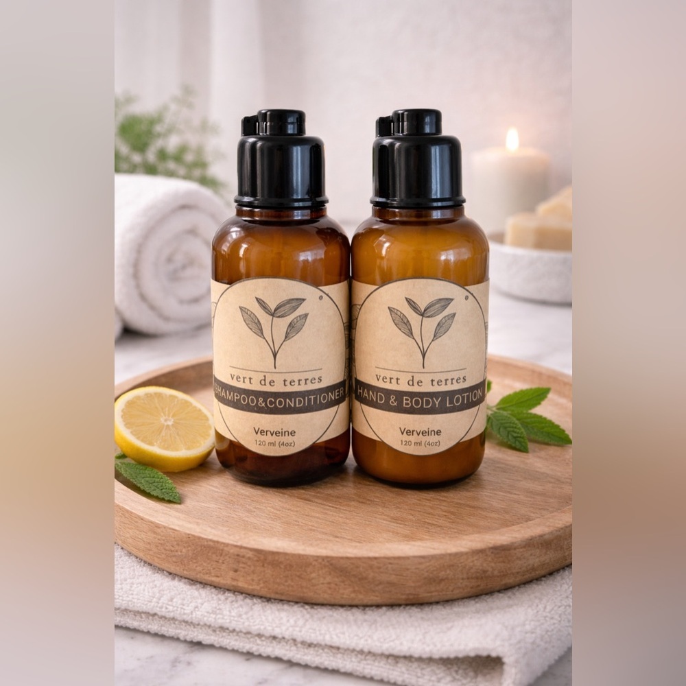 Vert de Terres Verveine Spa Bundle | Shampoo + Conditioner & Hand + Body Lotion